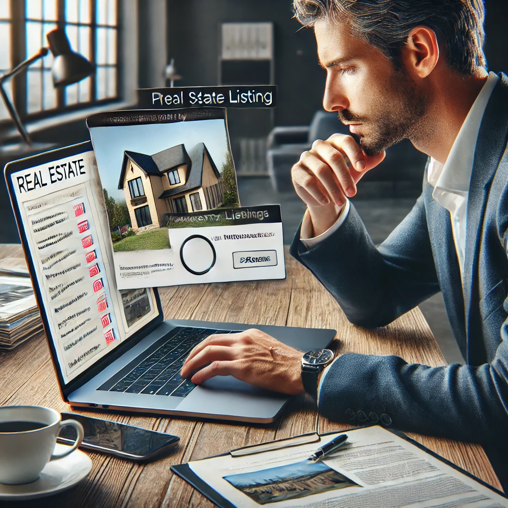 A-highly-realistic-photo-of-a-real-estate-agent-reviewing-a-property-listing-on-a-laptop
